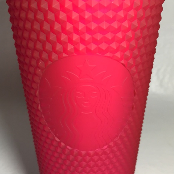 Starbucks NEW Ruby Pink 24 Ounce Cold Studded Bling Tumbler Cup Never Used - Picture 4 of 7